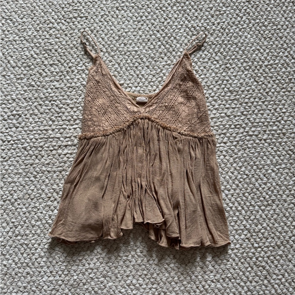 Ruffled Crochet Cami Top